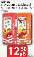 DİMES MEYVE SUYU ÇEŞİTLERİ 200 ML fiyat ve kampanya bilgisi